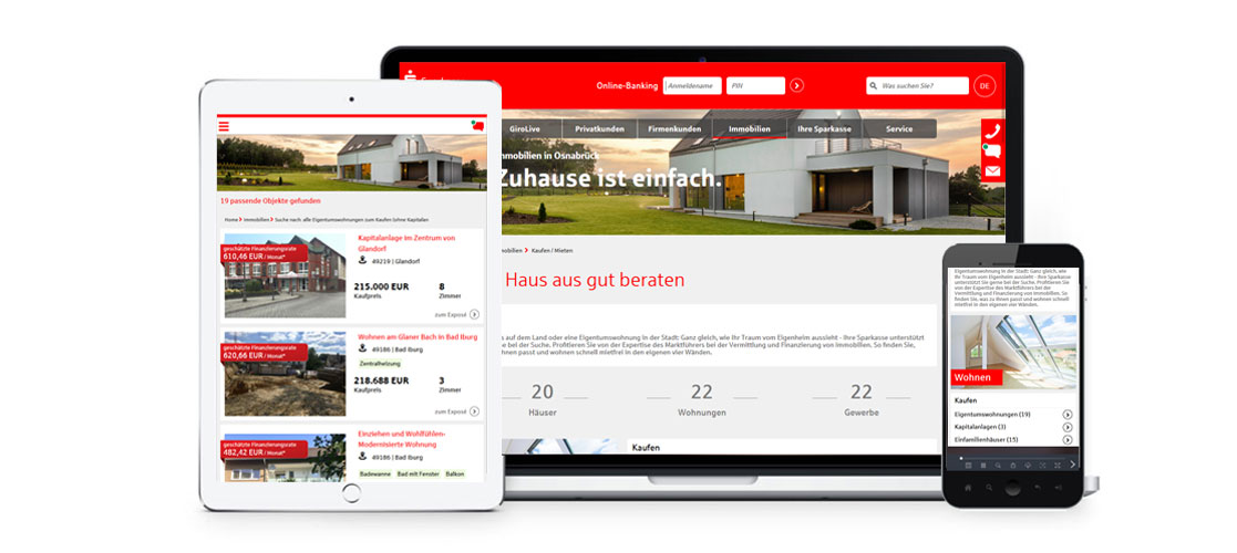 Immobilienmodul responsive Darstellung